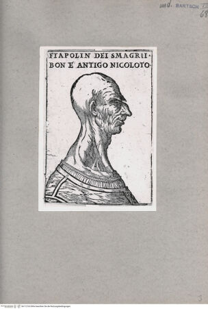 Vorderseite von British Museum [https://www.deutsche-digitale-bibliothek.de/content/lizenzen/rv-ez/] Groteskes Portät eines Mannes, nach rechts gewandt - , bh112163. Foto.