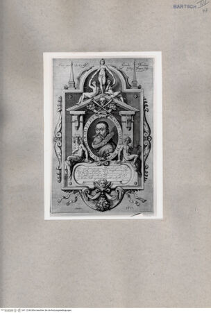 Vorderseite von British Museum [https://www.deutsche-digitale-bibliothek.de/content/lizenzen/rv-ez/] Porträt von Hendrick Goltzius in aufwendig dekorierter Rahmung - , bh112248. Foto.
