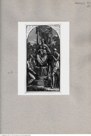 Vorderseite von British Museum [https://www.deutsche-digitale-bibliothek.de/content/lizenzen/rv-ez/] Madonna zwischen den Heiligen Franziskus und Hieronymus - , bh112381. Foto.