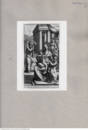 Vorderseite von British Museum [https://www.deutsche-digitale-bibliothek.de/content/lizenzen/rv-ez/] Heilige Familie mit dem Johannesknaben vor einem Tempel - , bh112386. Foto.