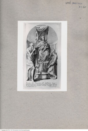 Vorderseite von British Museum [https://www.deutsche-digitale-bibliothek.de/content/lizenzen/rv-ez/] Madonna zwischen den Heiligen Hieronymus und Franziskus - , bh112391. Foto.