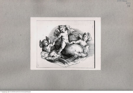 Vorderseite von British Museum [https://www.deutsche-digitale-bibliothek.de/content/lizenzen/rv-ez/] Drei Putti auf zwei Delphinen - , bh112438. Foto.