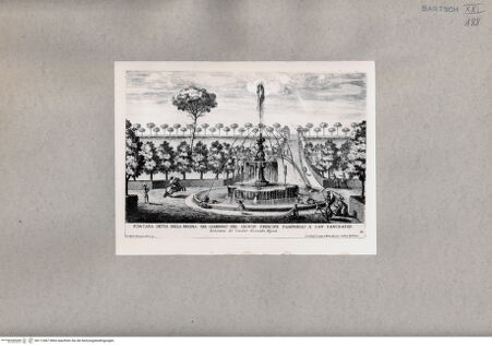 Vorderseite von British Museum [https://www.deutsche-digitale-bibliothek.de/content/lizenzen/rv-ez/] Brunnen im Garten der Villa Pamphili in Rom - , bh112467. Foto.