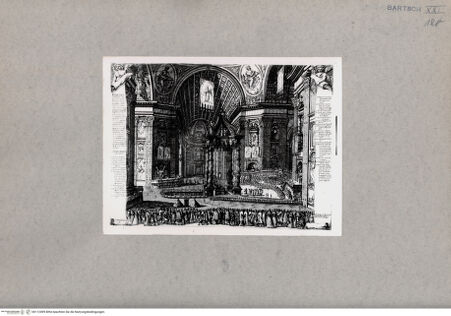 Vorderseite von British Museum [https://www.deutsche-digitale-bibliothek.de/content/lizenzen/rv-ez/] Innenraum des Petersdomes - , bh112499. Foto.