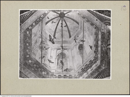 Vorderseite von ICCD [https://www.deutsche-digitale-bibliothek.de/content/lizenzen/rv-ez/] Illusionistische Architekturen, Marinelandschaften und allegorische FigurenGroteskendekoration und illustionistische Volierenkuppeln - Detail: Volierenkuppel, bh113090_recto. Foto.