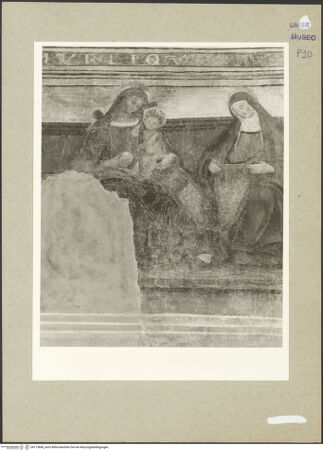 Vorderseite von Getty Research Institute [https://www.deutsche-digitale-bibliothek.de/content/lizenzen/rv-ez/] Szenen aus dem Neuen Testament und HeiligeAnna Selbdritt; heiliger Rainald (Rinaldo) von Nocera - oberes Register: Anna Selbdritt, bh113868_recto. Foto: Hutzel, Max.