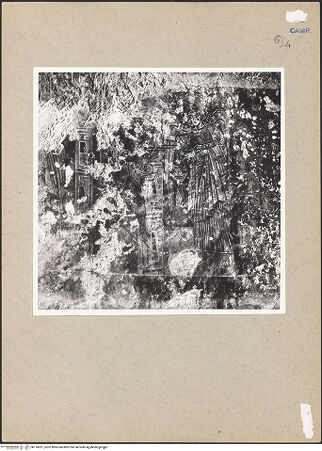 Vorderseite von Bibliotheca Hertziana [https://www.deutsche-digitale-bibliothek.de/content/lizenzen/rv-fz/] VotivfreskenHeilige und Szenen der Silvesterlegende - Detail: Michael als Seelenwäger (Michael repraesentator animarum), bh114297_recto. Foto.