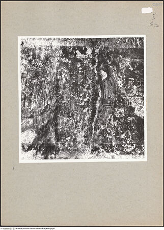 Vorderseite von Bibliotheca Hertziana [https://www.deutsche-digitale-bibliothek.de/content/lizenzen/rv-fz/] VotivfreskenHeilige und Szenen der Silvesterlegende - Detail: Erzengel Michael als Seelenwäger sowie das Martyrium des heiligen Laurentius, bh114299_recto. Foto.