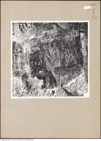 Vorderseite von Bibliotheca Hertziana [https://www.deutsche-digitale-bibliothek.de/content/lizenzen/rv-fz/] VotivfreskenHeilige und Szenen der Silvesterlegende - Detail: Drachenbindung sowie Kaiser Konstantin und sein Gefolge, bh114307_recto. Foto.