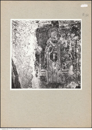 Vorderseite von Bibliotheca Hertziana [https://www.deutsche-digitale-bibliothek.de/content/lizenzen/rv-fz/] VotivfreskenThronender Christus sowie Heilige - Detail (links): Heiliger Bischof, bh114318_recto. Foto.