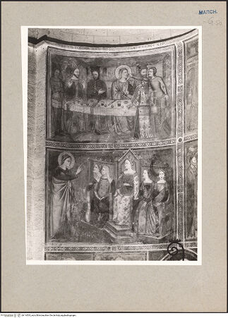 Vorderseite von National Gallery of Art, Washington? [https://www.deutsche-digitale-bibliothek.de/content/lizenzen/rv-ez/] Szenen aus der Legende des heiligen Thomas - Zwei Bildfelder der linken Seite: Der Mundschenk des Königs schlägt Thomas ins Gesicht, weil er nichts trinkt (oben); Bekehrung der Mygdonia (unten), bh114533_recto. Foto: Hutzel, Max.