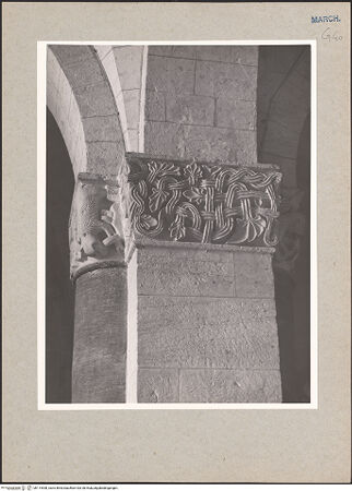 Vorderseite von National Gallery of Art, Washington? [https://www.deutsche-digitale-bibliothek.de/content/lizenzen/rv-ez/] Kapitelle mit Flechtwerk sowie vegetabilen, zoomorphen und christologischen MotivenNordwestpfeiler: Kapitelle der Rund- und Rechteckvorlagen - Kapitell der südlichen Rechteckvorlage mit vegetabilem Flechtornament (Untersicht), bh114538_recto. Foto: Hutzel, Max.