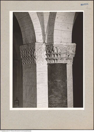 Vorderseite von National Gallery of Art, Washington? [https://www.deutsche-digitale-bibliothek.de/content/lizenzen/rv-ez/] Kapitelle mit Flechtwerk sowie vegetabilen, zoomorphen und christologischen MotivenSüdwestpfeiler: Kapitelle der Rund- und Rechteckvorlagen - Ansicht von Nordwesten, bh114540_recto. Foto: Hutzel, Max.