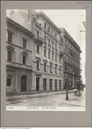 Vorderseite von Musei Vaticani Archivio Fotografico [https://www.deutsche-digitale-bibliothek.de/content/lizenzen/rv-ez/] Palazzo Maraini - Fassade, bh116728_recto. Foto: Moscioni, Romualdo.