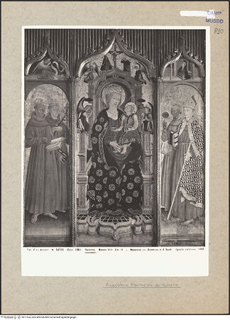 Vorderseite von Alinari [https://www.deutsche-digitale-bibliothek.de/content/lizenzen/rv-ez/] Madonna zwischen den heiligen Franziskus, Antonius von Padua, Bernardinus und Ludwig von Toulouse - Gesamtansicht, bh117634_recto. Foto.