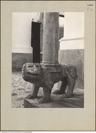 Vorderseite von Hutzel, Max [https://www.deutsche-digitale-bibliothek.de/content/lizenzen/rv-ez/] Löwen - Löwe links, bh118030_recto. Foto: Hutzel, Max.