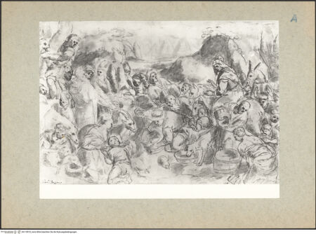 Vorderseite von Edizioni artistiche fiorentini Venezia [https://www.deutsche-digitale-bibliothek.de/content/lizenzen/rv-ez/] Moses schlägt Wasser aus dem Felsen - , bh118510_recto. Foto.