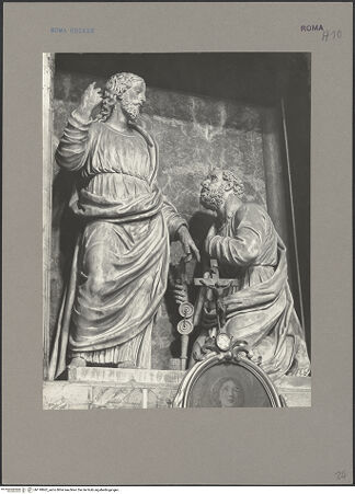 Vorderseite von Hutzel, Max [https://www.deutsche-digitale-bibliothek.de/content/lizenzen/rv-ez/] Jesus übergibt Petrus die Schlüssel - Gesamtansicht von links unten, bh118862_recto. Foto.