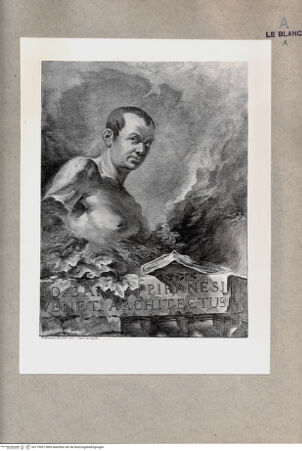 Vorderseite von Villani [http://creativecommons.org/publicdomain/mark/1.0/] Bildnis G. B. Piranesi (für die Serie G.B. Piranesis "Antichita romae", 1756) - , bh119957. Foto.