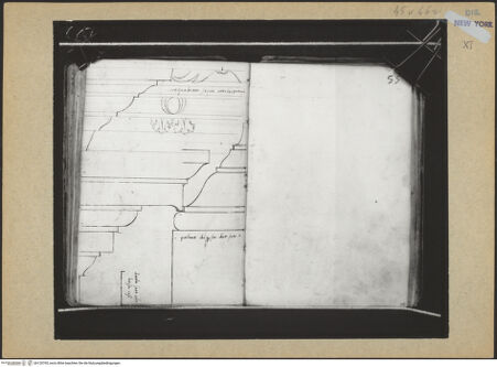 Vorderseite von Mellon? [https://www.deutsche-digitale-bibliothek.de/content/lizenzen/rv-ez/] Codex Mellon (Sketchbook of Menicantonio)Verso: Gebälke und Basen mit Details der Ornamentik; Recto: leer - , bh120765_recto. Foto.