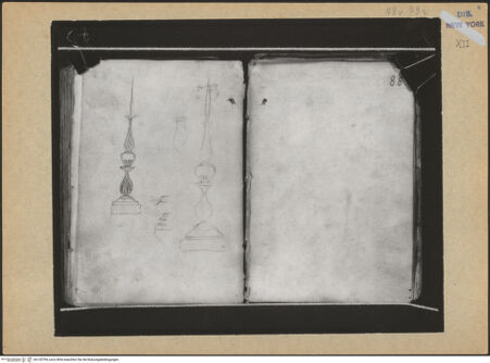 Vorderseite von Mellon? [https://www.deutsche-digitale-bibliothek.de/content/lizenzen/rv-ez/] Codex Mellon (Sketchbook of Menicantonio)Verso: Kandelaber? - , bh120794_recto. Foto.