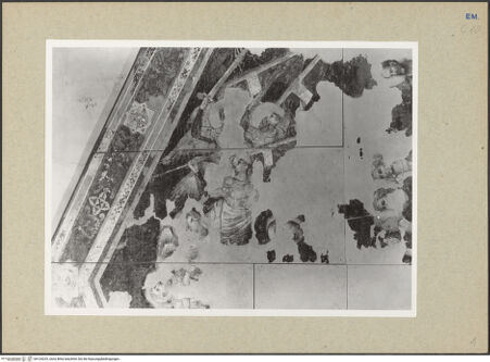 Vorderseite von Fotofast, Bologna [https://www.deutsche-digitale-bibliothek.de/content/lizenzen/rv-ez/] Jüngstes Gericht - Die Engel, Detail: Erzengel rechts (während im Palazzo dell'Arengo), bh124233_recto. Foto.