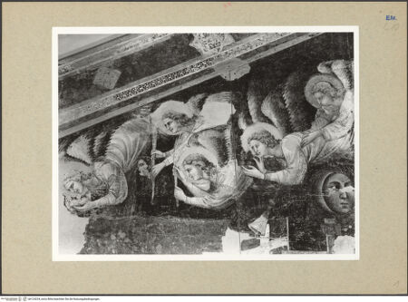 Vorderseite von Fotofast, Bologna [https://www.deutsche-digitale-bibliothek.de/content/lizenzen/rv-ez/] Jüngstes Gericht - Die Engel, Detail: linke Gruppe (während im Palazzo dell'Arengo), bh124234_recto. Foto.