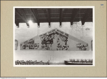 Vorderseite von Fotofast, Bologna [https://www.deutsche-digitale-bibliothek.de/content/lizenzen/rv-ez/] Jüngstes Gericht - Gesamtansicht (während im Palazzo dell'Arengo), bh124273_recto. Foto.