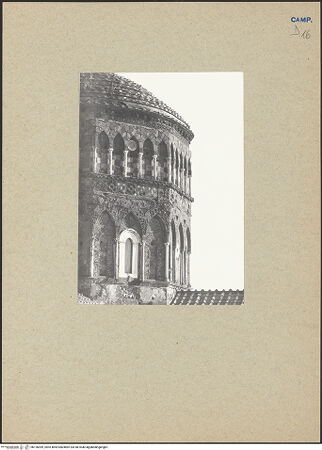 Vorderseite von Bibliotheca Hertziana [https://www.deutsche-digitale-bibliothek.de/content/lizenzen/rv-fz/] DuomoVierung und Kuppel - Vierungsturm, Detail von Südwesten, bh126099_recto. Foto: Mörsch.