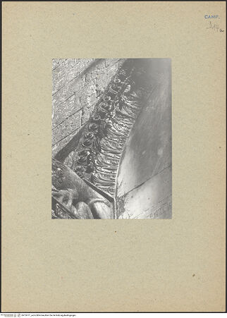 Vorderseite von Bibliotheca Hertziana [https://www.deutsche-digitale-bibliothek.de/content/lizenzen/rv-fz/] Hauptportal - Archivolte, Detail, links, bh126111_recto. Foto: Mörsch.