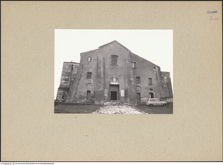 Vorderseite von Bibliotheca Hertziana [https://www.deutsche-digitale-bibliothek.de/content/lizenzen/rv-fz/] Santuario di Santa Maria del Granato - Westfassade, bh126239_recto. Foto: Mörsch.