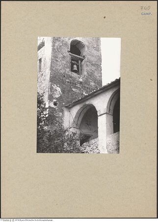 Vorderseite von Bibliotheca Hertziana [https://www.deutsche-digitale-bibliothek.de/content/lizenzen/rv-fz/] San Pietro alli Marmi - Campanile, bh126248_recto. Foto: Mörsch.