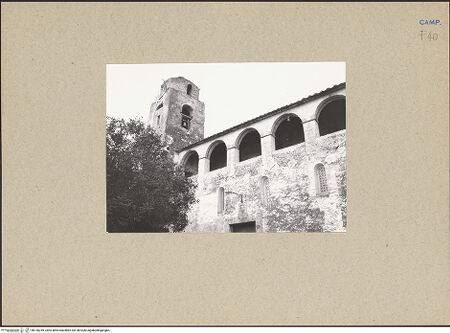 Vorderseite von Bibliotheca Hertziana [https://www.deutsche-digitale-bibliothek.de/content/lizenzen/rv-fz/] San Pietro alli Marmi - Campanile und Südfassade, bh126249_recto. Foto: Mörsch.