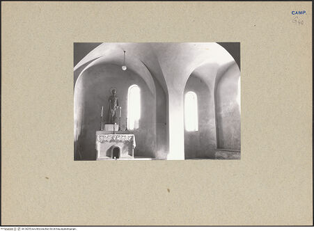 Vorderseite von Bibliotheca Hertziana [https://www.deutsche-digitale-bibliothek.de/content/lizenzen/rv-fz/] San Pietro alli Marmi - Blick in Richtung Altar, bh126254_recto. Foto: Mörsch.