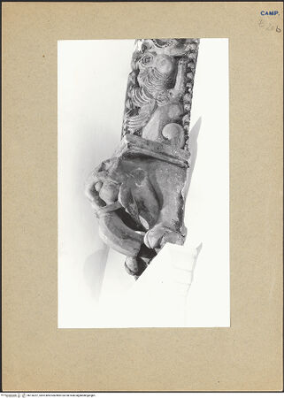 Vorderseite von Bibliotheca Hertziana [https://www.deutsche-digitale-bibliothek.de/content/lizenzen/rv-fz/] Linke Seite, Detail, bh126297_recto. Foto.