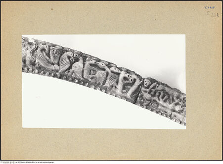 Vorderseite von Bibliotheca Hertziana [https://www.deutsche-digitale-bibliothek.de/content/lizenzen/rv-fz/] Linke Seite, Detail, bh126300_recto. Foto.