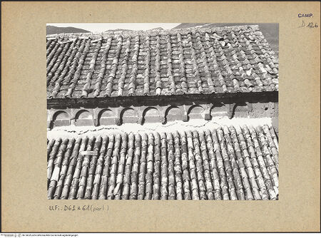 Vorderseite von Bibliotheca Hertziana [https://www.deutsche-digitale-bibliothek.de/content/lizenzen/rv-fz/] Cattedrale - Querhaus, Südseite: Dach und Blendarkade rechts, bh128329_recto. Foto.