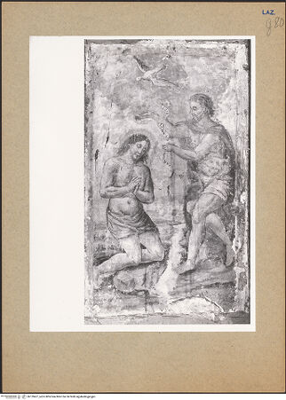 Vorderseite von Foto Marburg [https://www.deutsche-digitale-bibliothek.de/content/lizenzen/rv-ez/] Taufe Christi - , bh129427_recto. Foto: Hutzel, Max.