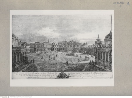 Vorderseite von Fiorentini 92 [http://creativecommons.org/publicdomain/mark/1.0/] Dresden, Zwinger (Blatt 3 aus der Serie von 15 Blatt "Ansichten Dresdens" - , bh130914. Foto.