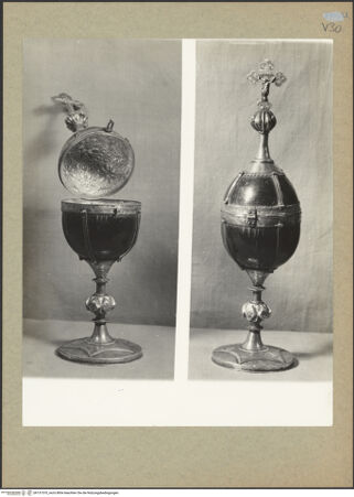 Vorderseite von Böhm [https://www.deutsche-digitale-bibliothek.de/content/lizenzen/rv-ez/] Pyxis mit Kreuz und Kokosnussbehälter - Gesamtansicht, bh131570_recto. Foto: Böhm, Osvaldo.