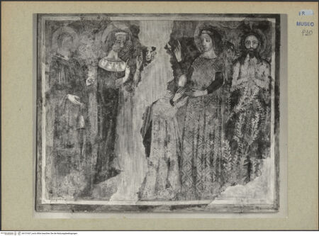 Vorderseite von Böhm [https://www.deutsche-digitale-bibliothek.de/content/lizenzen/rv-ez/] Zwei weibliche Heilige zwischen den heiligen Antonius Abt und Onuphrius - Gesamtansicht, bh131637_recto. Foto: Böhm, Osvaldo.