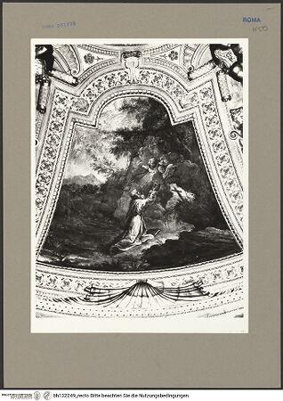 Vorderseite von Bibliotheca Hertziana [https://www.deutsche-digitale-bibliothek.de/content/lizenzen/rv-fz/] Ausmalung der Kuppel mit Szenen aus dem Leben des heiligen HieronymusBildfeld: Vision des heiligen Hieronymus - , bh132249_recto. Foto: Rigamonti.