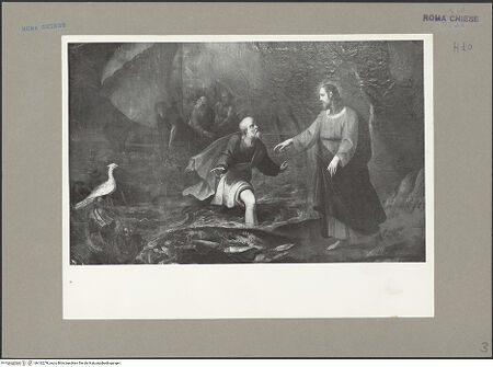 Vorderseite von Bibliotheca Hertziana [https://www.deutsche-digitale-bibliothek.de/content/lizenzen/rv-fz/] Der wundersame Fischzug (?)/ Petrus wandelt auf dem Wasser - Gesamtaufnahme, bh132276_recto. Foto: Rigamonti.