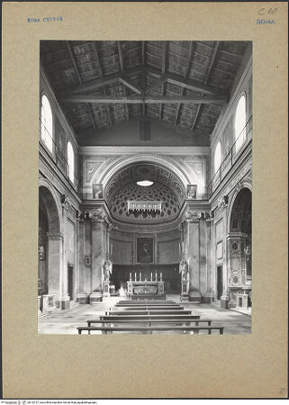 Vorderseite von Bibliotheca Hertziana [https://www.deutsche-digitale-bibliothek.de/content/lizenzen/rv-fz/] Sant'Angelo in PescheriaLanghaus - Inneres zum Chor hin, bh132727_recto. Foto.