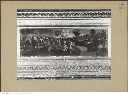 Vorderseite von ICCD [https://www.deutsche-digitale-bibliothek.de/content/lizenzen/rv-ez/] KreuzabnahmealtarKreuzlegendeSchlacht an der Milvischen Brücke - Gesamtansicht, bh132909_recto. Foto.