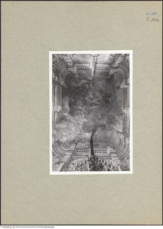 Vorderseite von Poensgen, Thomas [https://www.deutsche-digitale-bibliothek.de/content/lizenzen/rv-ez/] Allegorie der Tugenden des Carlo di Borbone und der Maria Amalia von Sachsen über Quadraturmalerei - Gesamtansicht, bh133378_recto. Foto: Poensgen, Thomas.