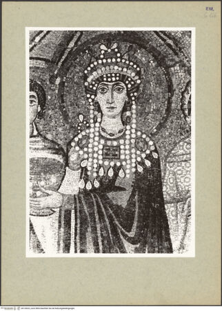 Vorderseite von Villani [https://www.deutsche-digitale-bibliothek.de/content/lizenzen/rv-ez/] Dekoration des PresbyteriumsChristus als Kosmokrator zwischen Engeln, dem heiligen Vitalis und Bischof Ecclesius; Die Opferung von Kaiser Justinian; Die Opferung der Kaiserin TeodoraDie Opferung der Kaiserin Teodora, umgeben von ihrem Hofstaat - Kaiserin Teodora, bh133623_recto. Foto.