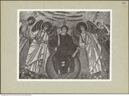 Vorderseite von Villani [https://www.deutsche-digitale-bibliothek.de/content/lizenzen/rv-ez/] Dekoration des PresbyteriumsChristus als Kosmokrator zwischen Engeln, dem heiligen Vitalis und Bischof Ecclesius; Die Opferung von Kaiser Justinian; Die Opferung der Kaiserin TeodoraChristus als Kosmokrator zwischen Engeln, dem heiligen Vitalis und Bischof Ecclesius - Teilansicht, bh133637_recto. Foto.