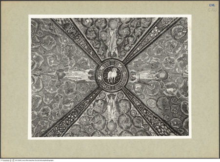 Vorderseite von Villani [https://www.deutsche-digitale-bibliothek.de/content/lizenzen/rv-ez/] Dekoration des PresbyteriumsLamm Gottes in einem von Engeln getragenen Clipeus - Agnus Dei und Engel, bh133660_recto. Foto.