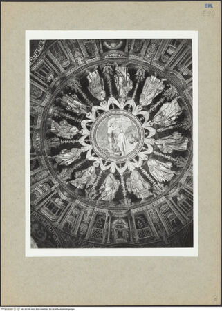 Vorderseite von Villani [https://www.deutsche-digitale-bibliothek.de/content/lizenzen/rv-ez/] Mosaikdekoration der Kuppel, der Pendentifs und der Sockelzone - Kuppel, bh133706_recto. Foto: Villani.